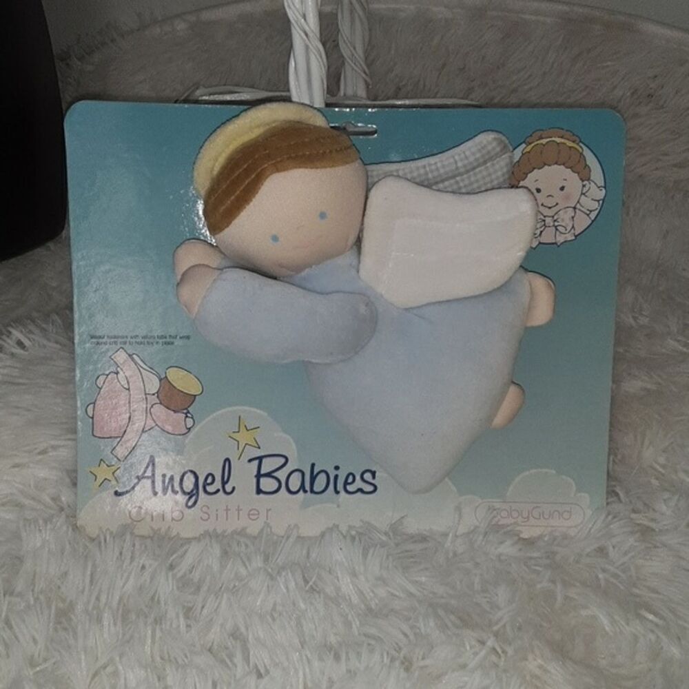 Vtg Baby Gund 5680 Guardian Angel Stuffed Plush Attaches to carseat crib gym